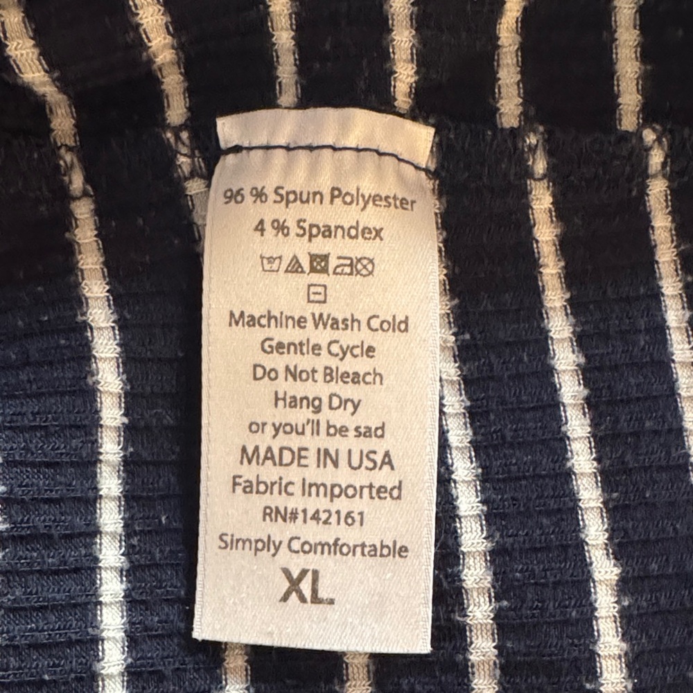 LuLaRoe Navy and White Striped Top - Picture 5 of 5